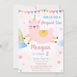 Convites Aniversário de Llamacorn
