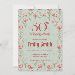 Convites Aniversário de Luxo com Tulipa Moderna ao Ar Livre