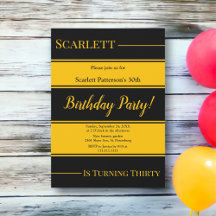 Aniversário De Luxo Elegante Black E Dourado Strip