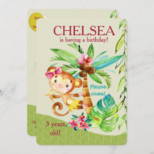 Convites Aniversário de Macaco Feliz