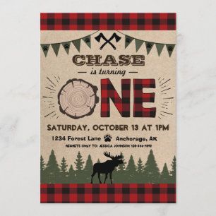 Convites Aniversário de madeira da região selvagem da