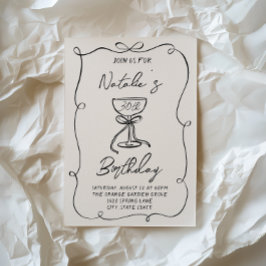 Convites Aniversário de Martini Arco Preto e Branco desenha