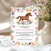 Aniversário de Menina com Cavalo Rústico e Flor Si