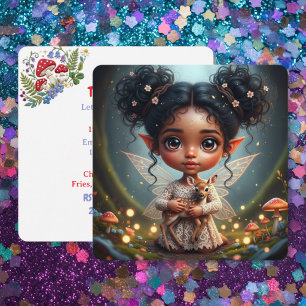 Convites Aniversário de Menina Cottagecore com Fantasia e E