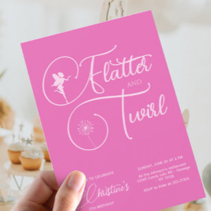 Convites Aniversário de Menina de Fada Minimalista Moderna