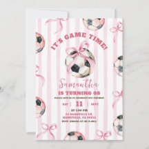 Aniversário de Menina de Listras com Laço Rosa Hor
