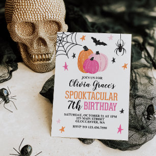 Convites Aniversário de Menina Espetacular de Halloween Ros