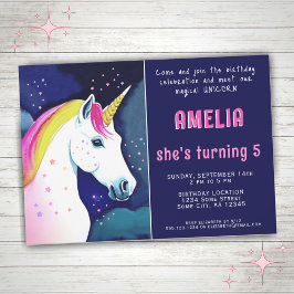 Convites Aniversário de Menina Estrelas Mágicas Unicórnio F