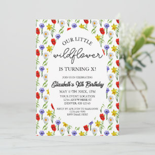 Convites Aniversário de Menina Little Wildflower Kids