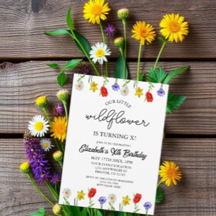 Convites Aniversário de Menina Little Wildflower Kids