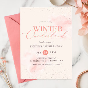 Convites Aniversário de Menina Onederland de Inverno com Aq