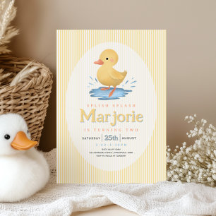 Convites Aniversário de Menina Patinho Poça de Água Verão