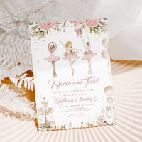 Aniversário de menina rosa bege bailarina dança e