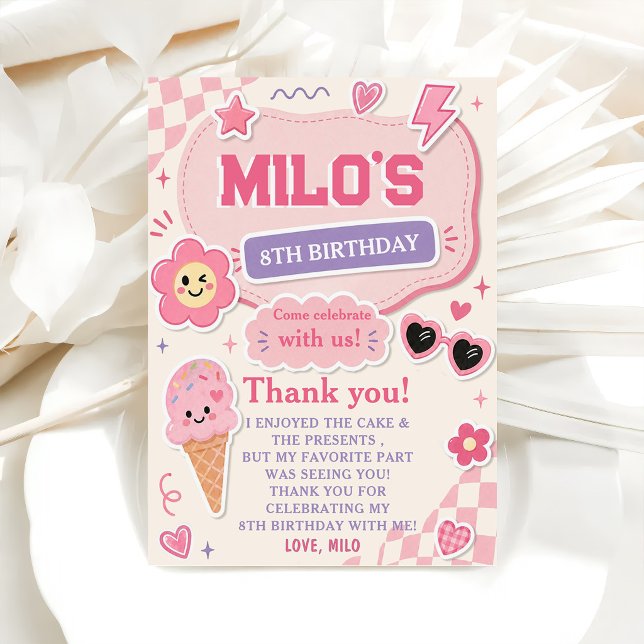 Convites Aniversário de Menina Rosa Retrô (Criador carregado)