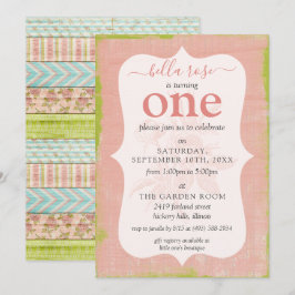 Convites Aniversário de Menina Rosas Rústicas Casa Personal