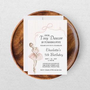 Convites Aniversário de Meninas Bailarina Rosa Pequena Danç