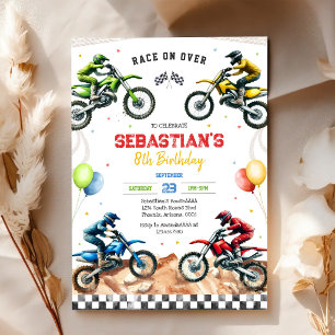 Convites Aniversário de Menino de Corrida de Moto Motocross