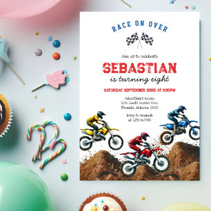 Convites Aniversário de Menino de Corrida de Motocicleta Mo