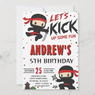 Convites Aniversário de menino Ninja Warrior pessoal