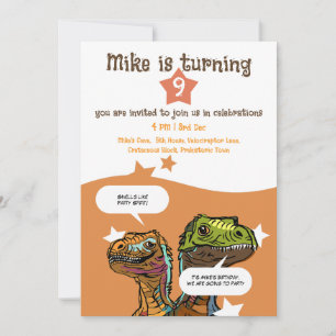 Convites Aniversário de Meninos Amantes de Dinossauros com 