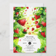 Aniversário de morango mágico de Fruta suculenta