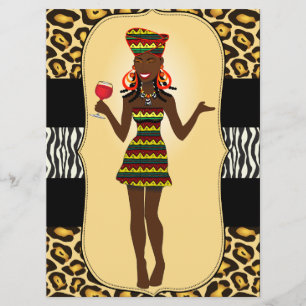 Convites Aniversário de Mulher Africana Festa de Noivado Fe