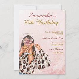 Convites Aniversário de Mulher em Rose Gold