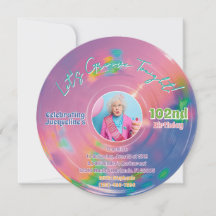 Aniversário de Música em Disco de Vinil Rosa Color