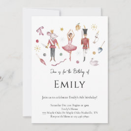 Convites Aniversário de Natal do Noz-Cacker da Aquarela Ele