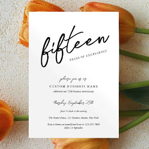 Convites Aniversário de Negócios Minimalista Simples Manusc