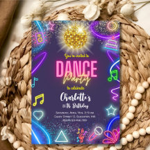 aniversário de Neon Dance Party