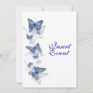 Convites Aniversário de noivado de casamento azul branco