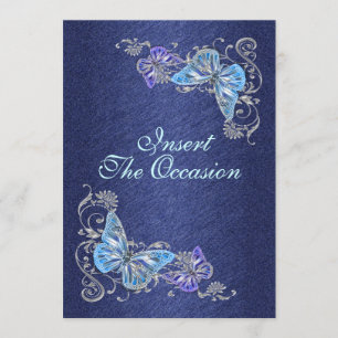 Convites Aniversário de noivado de casamento prata azul