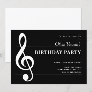 Convites Aniversário de notas de música clássica