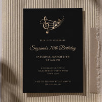 Aniversário de Notas de Música de Script Elegante