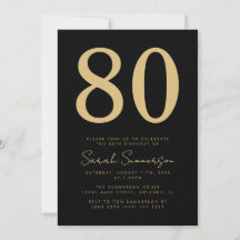 Aniversário de Oitenta 80 Anos Escrito em Moderno 