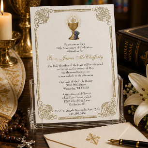 Convites Aniversário de Ouro da Ordenação de Padre Católico
