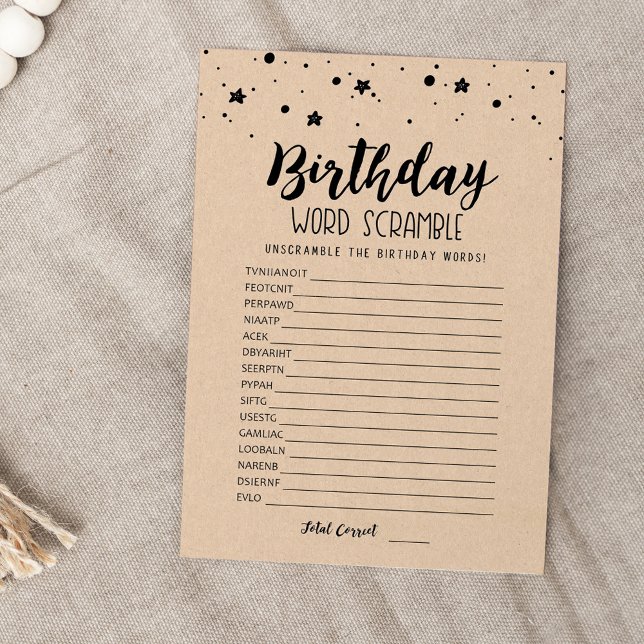 Convites Aniversário de palavras com o jogo Respostas (Criador carregado)