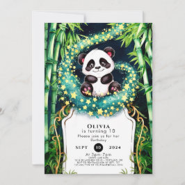 Convites Aniversário de Panda de Crianças Simples e Mágicas