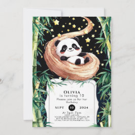Convites Aniversário de Panda para Crianças Mágicas Simples