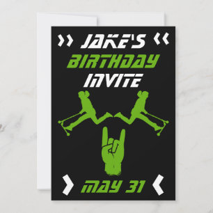 Convites Aniversário de Patinete de Truques para Meninos 
