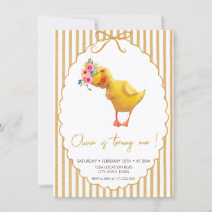 Convites Aniversário de Patinho Fofo Minimalista