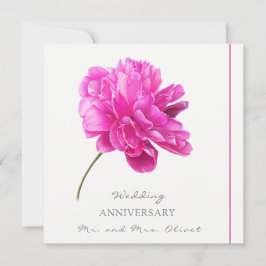 Convites Aniversário de Peônia Rosa Brilhante Qualquer Ano