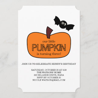 Convites Aniversário de Pequeno Abóbora