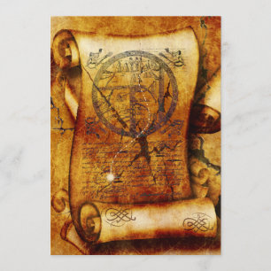 Convites Aniversário de pergaminho antigo do mapa do tesou