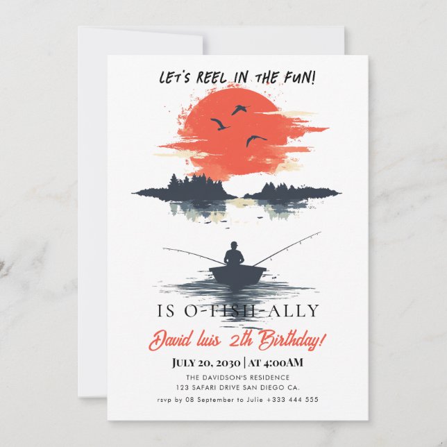 Convites Aniversário de pesca (Frente)
