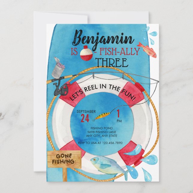 Convites Aniversário de Pesca (Frente)