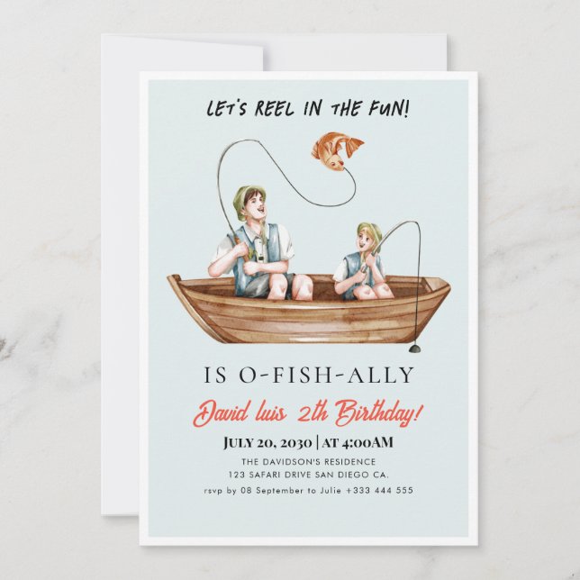 Convites Aniversário de pesca (Frente)