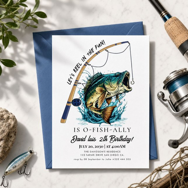 Convites Aniversário de pesca (Criador carregado)