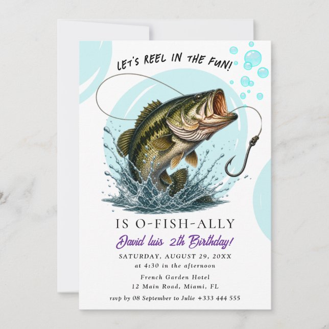 Convites Aniversário de pesca (Frente)